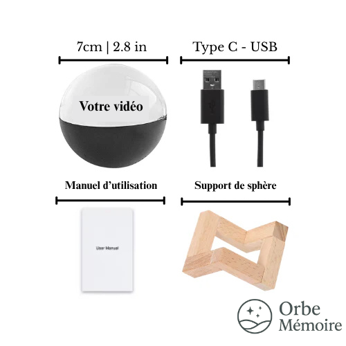 Orbe mémoire : Sphère vidéo personalisable